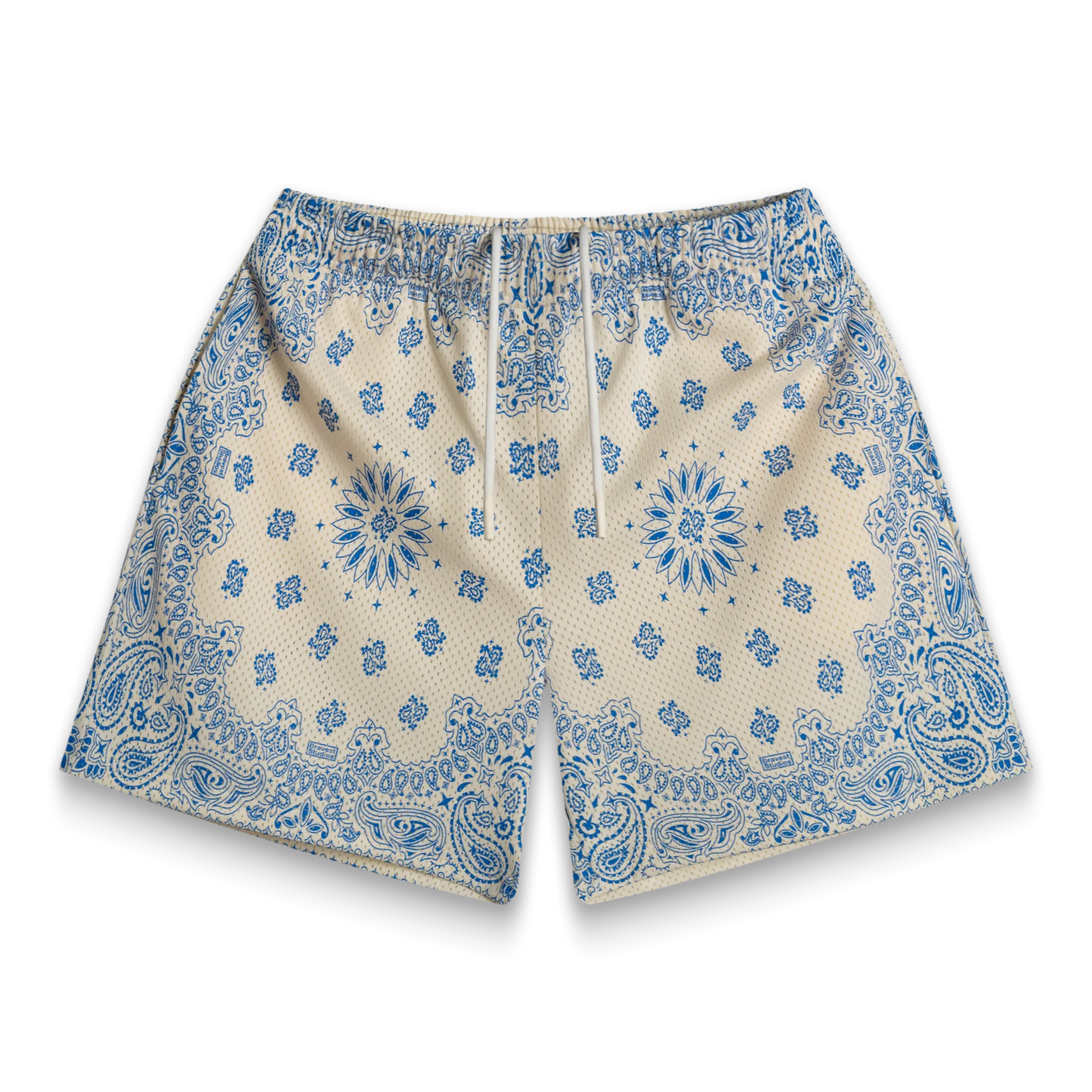 Bravest Studios Screenprinted Paisley Cream Shorts