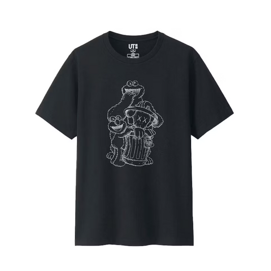 KAWS x Uniqlo x Sesame Street Companion Trash Can Outline Tee