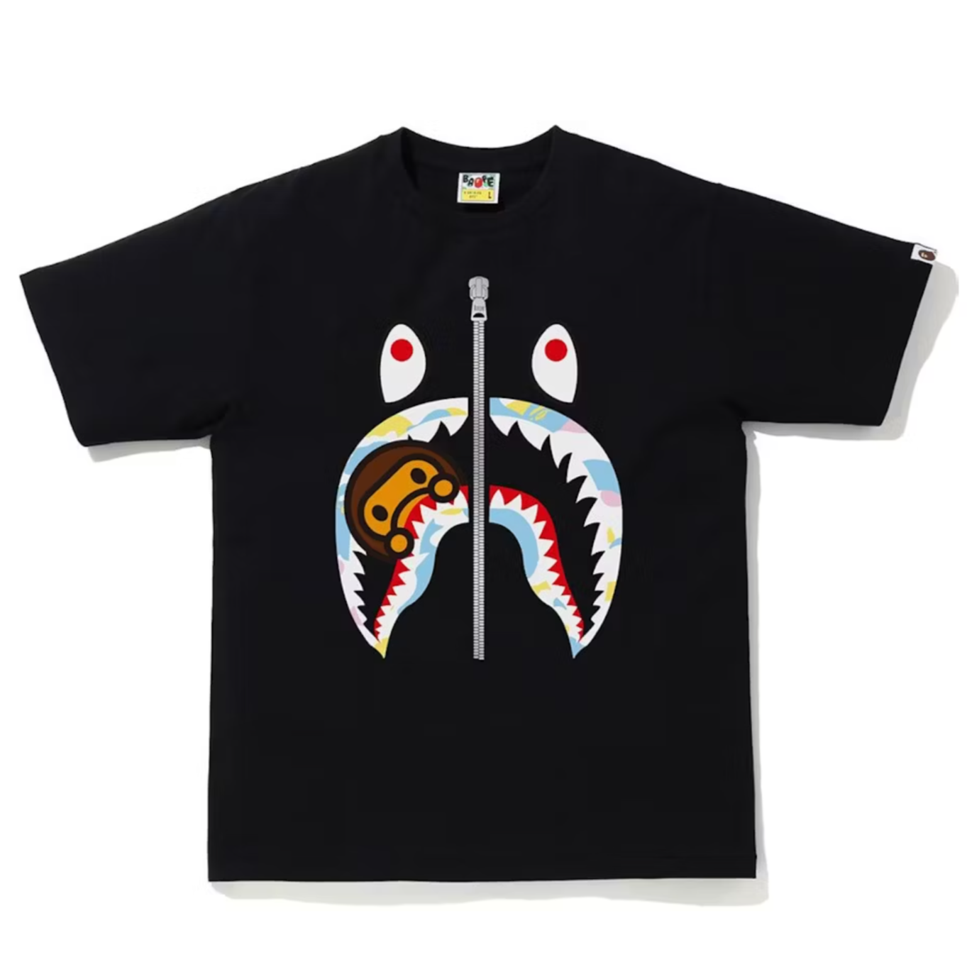 BAPE Multi Camo Milo Shark Tee